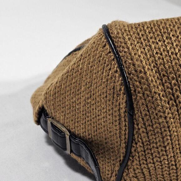 Jamont Men's Knit Flat Padded Warm Beret Caps Casual Wool And Leather Hat - Picture 8 of 12